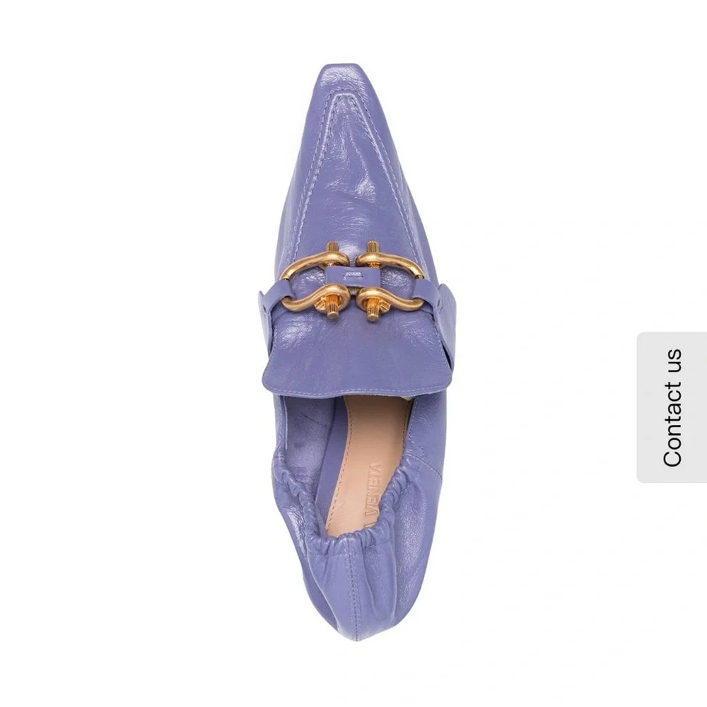 Bottega Veneta Lavender Flats with Gold Accents - Picture 2 of 6